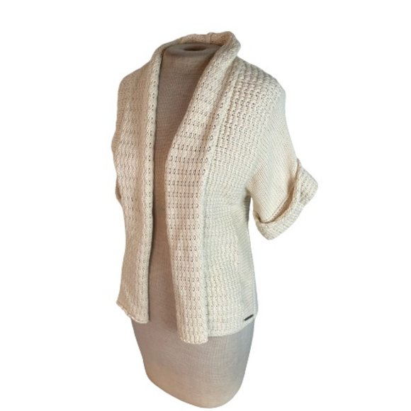RIP CURL Sweaters - Rip Curl Nubby Knit Short Sleeve Cardigan Open
